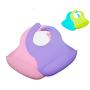 2 Pack Silicone Baby Bib, BPA Free, Easy Clean up (Pink and Purple)