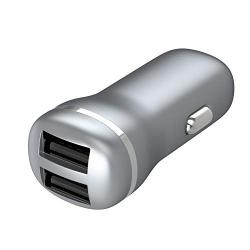 Car Charger USB Phone Charger - by TalkWorks | 17W/3.4A | Dual Port USB Universal for Apple iPhone, Ipad, Android Samsung Galaxy, GPS, Tablet, Nintendo Switch - Slate