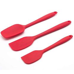 Viivl 3-piece silicone spatula set for basic kitchenware, non-stick cooker, rubber spatula set (2 large and 1 small), high temperature resistant spatula, suitable for red dishwasher-baked tableware