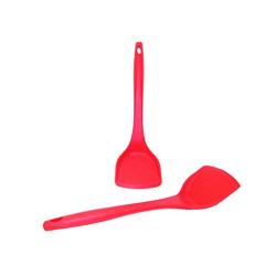 Kitchenware Utensils Premium Silicone Non-Stick and Heat Resistant Utensils for Cooking, Flipping and Pressing Red 2 packs