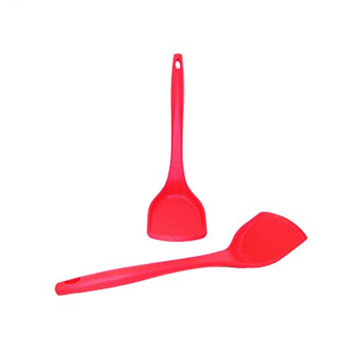 Kitchenware Utensils Premium Silicone Non-Stick and Heat Resistant Utensils for Cooking, Flipping and Pressing Red 2 packs