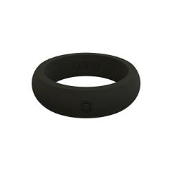 QALO Womens Black Classic Athletics Silicone Ring Size 04