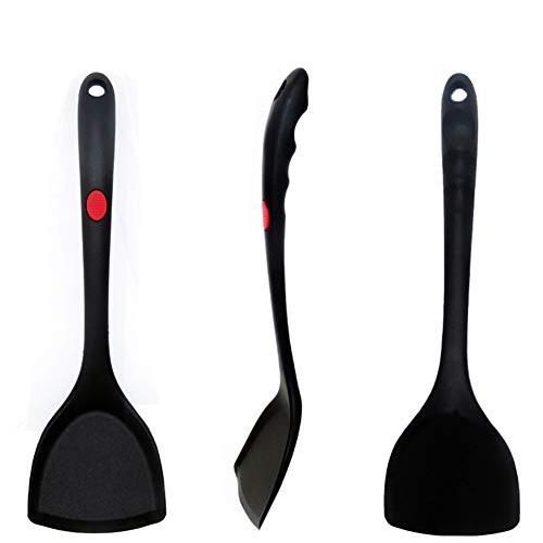 Kitchenware Utensils Premium Silicone Non-Stick and Heat Resistant Utensils for Cooking, Flipping and Pressing Black 3 packs