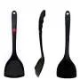 Kitchenware Utensils Premium Silicone Non-Stick and Heat Resistant Utensils for Cooking, Flipping and Pressing Black 3 packs