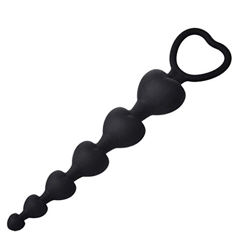Dihouse After The Court Pull Beads Heart-Shaped Silicone Six Toys Am~al Plug Stimulation Device