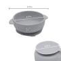 Kcuina 6 Piece Baby Feeding Set- Includes 2 Silicone Bibs, 1 Strong Suction Divided Plate, 1 Strong Suction Bowl & 2 Soft Spoon Set- Food Grade & FDA Approved Silicone (Pink/Gray)?
