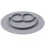 ezpz Mini Mat - One-Piece Silicone placemat + Plate (Gray)