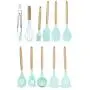Kitchen Cooking Utensils - Silicone Wood Handle Kitchenware Set - Nonstick Cooking Spoon Shovel Kitchen Spatula - Kitchen Gadget Set, 11 Piece Set