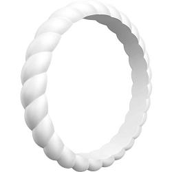 ThunderFit Womens Thin Swivel Rings, 10 Rings / 8 Rings / 4 Rings / 1 Ring - Stackable Silicone Wedding Rings - 2.5mm Wide - 2mm Thick