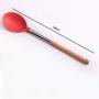 SKYyao Kitchen utensil set Silicone Kitchenware 5-piece set wooden handle silicone cookware non-stick spatula spoon set silicone