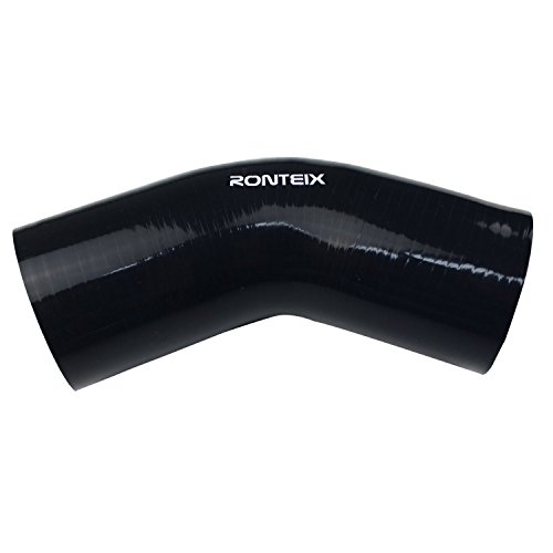 Ronteix Universal 4 Ply High Performance 45 Degree Elbow Coupler Silicone Hose (3-1/8(80MM), BLACK)