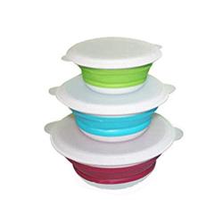 Silicone Collapsible Travel Bowls, Space Saving Food Storage Container for Camping Food Water Feeding