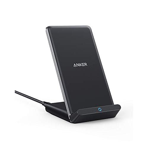 Anker Wireless Charger, 10W Max PowerWave Stand Upgraded, Qi-Certified, 7.5W for iPhone 11, 11 Pro, 11 Pro Max, XR, Xs Max, XS, X, 8, 8 Plus, 10W for Galaxy S10 S9 S8, Note 10 Note 9 (No AC Adapter)