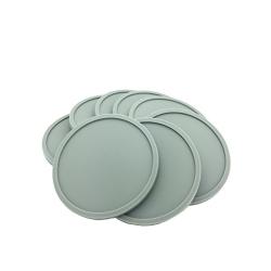 Grey Silicone Coasters- Set of 8, Round, Stackable