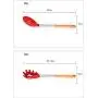 JunbosiKitchenware Silicone Kitchenware 11 Piece Set Wooden Handle Nonstick Cookware Shovel Spoon More Presser Potato Spaghetti Claw,Red