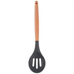 Gwjs Silicone Spatula Set Kitchenware, Non-stick Heat-resistant Cookware Wooden Handle Cooking Tools Kitchen Utensils-black H 30.5cm(12inch)