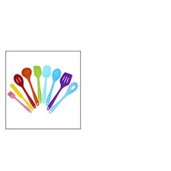 New Kitchen Cooking Tools Coated Nylon And Silicone Cookware Spatula And Spoon Colorful Kitchenware 9 Style,She spatula