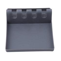 Samoii Set of 2 Kitchen Silicone Cooking Utensil Holder Non-Slip Anti-Heat Kitchenware Rack (Gray)