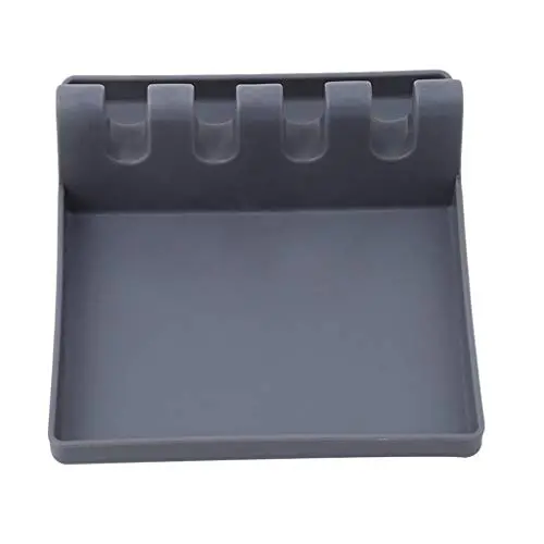 Samoii Set of 2 Kitchen Silicone Cooking Utensil Holder Non-Slip Anti-Heat Kitchenware Rack (Gray)