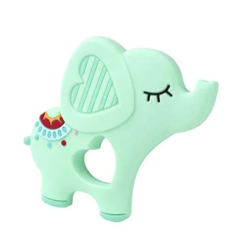 Cinhent Baby Elephant Feeder Pacifier -Silicone Soother Pacifier Chewable Teething Toy Pendant, Infant Teething Toy, Silicone Pouches for Toddlers & Kids