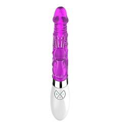 oneisall Silicone Clitoris Orgasmic Jumping 6-speed Orgasm Rotating Vibration Masturbation Toys Dildo Massager with Rotating Rolling Beads for Female, Purple