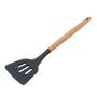 Dolland Silicone Cooking Utensils Kitchen Utensil Wooden Handle Kitchenware Spoon,Black Shovel