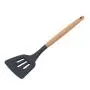 Dolland Silicone Cooking Utensils Kitchen Utensil Wooden Handle Kitchenware Spoon,Black Shovel