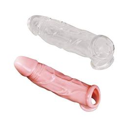 Privacy Packaging.New 2PC Silicone penile Condom Expander expands BWBJJ Male Chastity Toys Lengthen Cock Sleeves Dick Socks Reusable Condoms 008