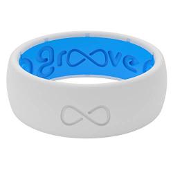 Groove Life - Silicone Ring for Men and Women Wedding or Engagement Rubber Band with Lifetime Coverage, Breathable Grooves, Comfort Fit, and Durability - Original Solid