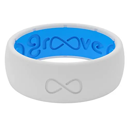 Groove Life - Silicone Ring for Men and Women Wedding or Engagement Rubber Band with Lifetime Coverage, Breathable Grooves, Comfort Fit, and Durability - Original Solid