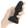 B-VIBE - Rimming Plug Petite- Beginner Vibrating Butt Plug That Offers 7 Rotating & 6 Vibrating Patterns (Insertable Size: 3.9” / 10 cm x 1.4” / 3.5 cm-Color: Black)