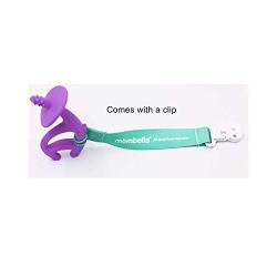 Mombella Dancing Elephant Silicone Baby Teether &Toothbrush for Teeth Beginning & Eruption Period. Relieve Pain&Itch, Clean Tongue&Gum. with a Free Clip, Purple, 3M+