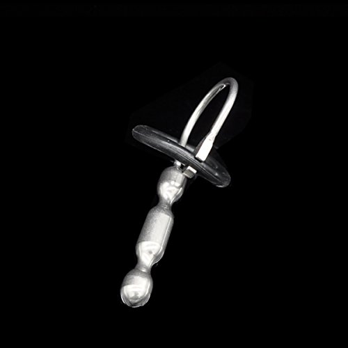 Risunpet Male Silicone Penis Plug Urethral Sound Catheter Dilator Stretching Tube Through-Hole for Beginner Men Sex Toy (Silver Size2)