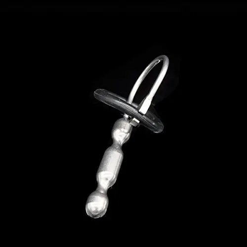 Risunpet Male Silicone Penis Plug Urethral Sound Catheter Dilator Stretching Tube Through-Hole for Beginner Men Sex Toy (Silver Size2)
