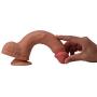Double Layered Silicone Dildo, G Spot Hyper Realistic Premium Penis Sex Toy with Suction Cup, Insertable 5.3 inches/Width 1.4 inches-Size: S