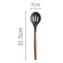 Z&I Non-Stick Shovel Spoon Tool Set Shovel Soup Fishing Spoon Green Cooking Silicone Wooden Handle Kitchenware(01)