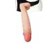 Relaxation Pressure Wand, Female Realistic Lifelike for Women Silicone Adult Toys with Strong Suction Cup Flesh Color PVC+ Leather Pants (29cm/11.4in)