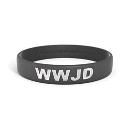 Reminderband - WWJD Black 100% Silicone Wristband - Silicone Rubber Bracelet - Christian Religious Events, Motivation, Gifts, Support, Causes, Fundraisers, Awareness - Men, Women, Kids