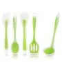 Metropoliten Kitchenware Sets, Silicone Kitchen Utensil Set 5 Pcs Non-Stick Pan Kitchen Tools Cookware SetGreen