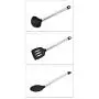 JunbosiKitchenware Silicone Kitchenware 9 Piece Set Stainless Steel Handle Cooking Shovel Spoon Hollow Handle Nonstick Spatula