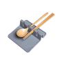 BESTONZON 2PCS Silicone Kitchen Utensil Rest Square Heat Resistant Ladle Fork Mat Spoon Rest Kitchenware Drying Mat (Grey)