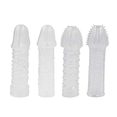 Crystal Sleeve Silicone Spike Condoms for Male Delay Set Cover Couple Toys for Adult Sex Products
