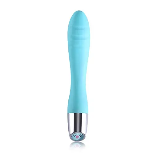 One Button Operation Silicone Wand Massager,10 Powerful Speed Mode, 100% Waterproof,Memory Function,Magnetic Charging,Sport Recovery.(Blue)
