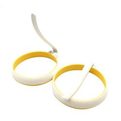 2 Pieces Egg Rings, Non-Stick Silicone Kitchenware with Handles for Eggs Frying Omelette Pancake Sandwiches Making