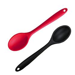 Kitchen Silicone Spoon 27cm Large Long Handle Cooking Baking Mixing Spoon Ladle Food Grade Silicone Cooking Utensils Kitchenware,Random Color