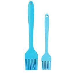 LJSLYJ Blue 2 Pieces Varisized Grill Silicone Brush Cream Butter Cake Oil Brush Kitchenware