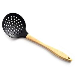 Hjyi Silicone Kitchen wooden Handle Silicone Kitchenware 7 pieces set high temperature resistant cooking shovel spoon non stick pot spatula kitchen tool Set