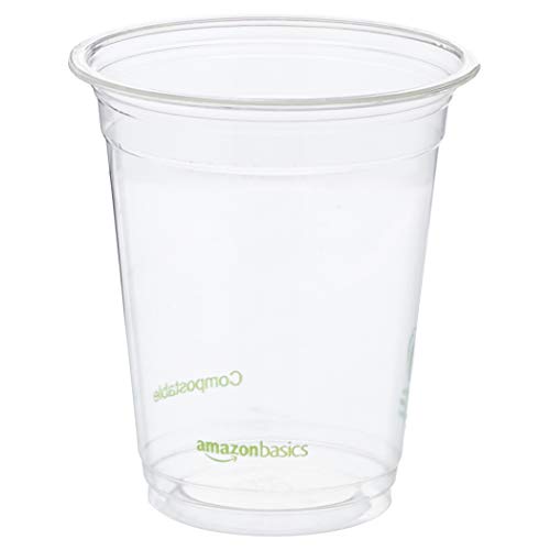 AmazonBasics Compostable PLA Cold Cup, 12 oz, Clear, 1,000-Count