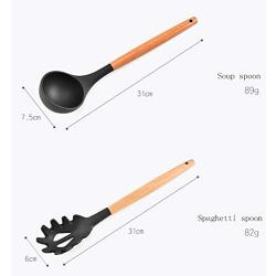 JunbosiKitchenware Silicone Kitchenware 11 Piece Set Nonstick Kitchenware Silicone Cooking Spoon Shovel Set,Gray