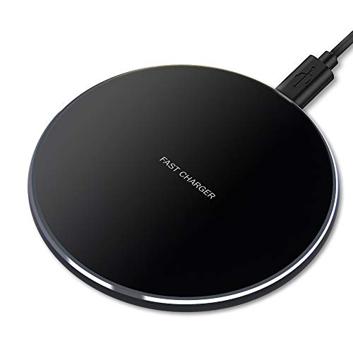 GLOUE Wireless Charger, 10W Qi-Guaranteed Wireless Charging Compatible with iPhone Xs Max/XS/XR/X/8/8 Plus, Compatible with Galaxy S9/S9+/S8/S8+/Note 8, 5W for All Qi-Enabled Phones(No AC Adapter)